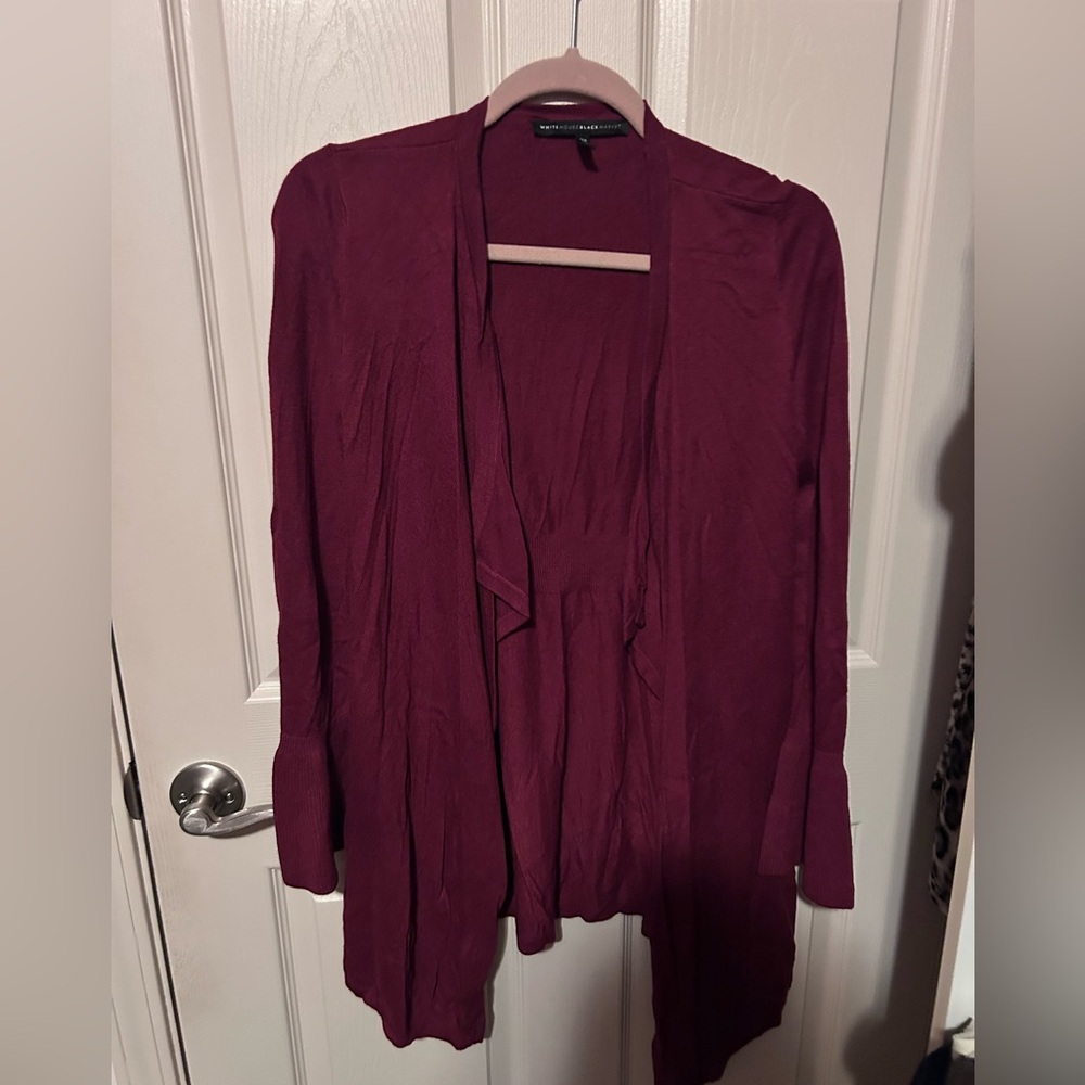 White House Black Market Maroon Cardigan